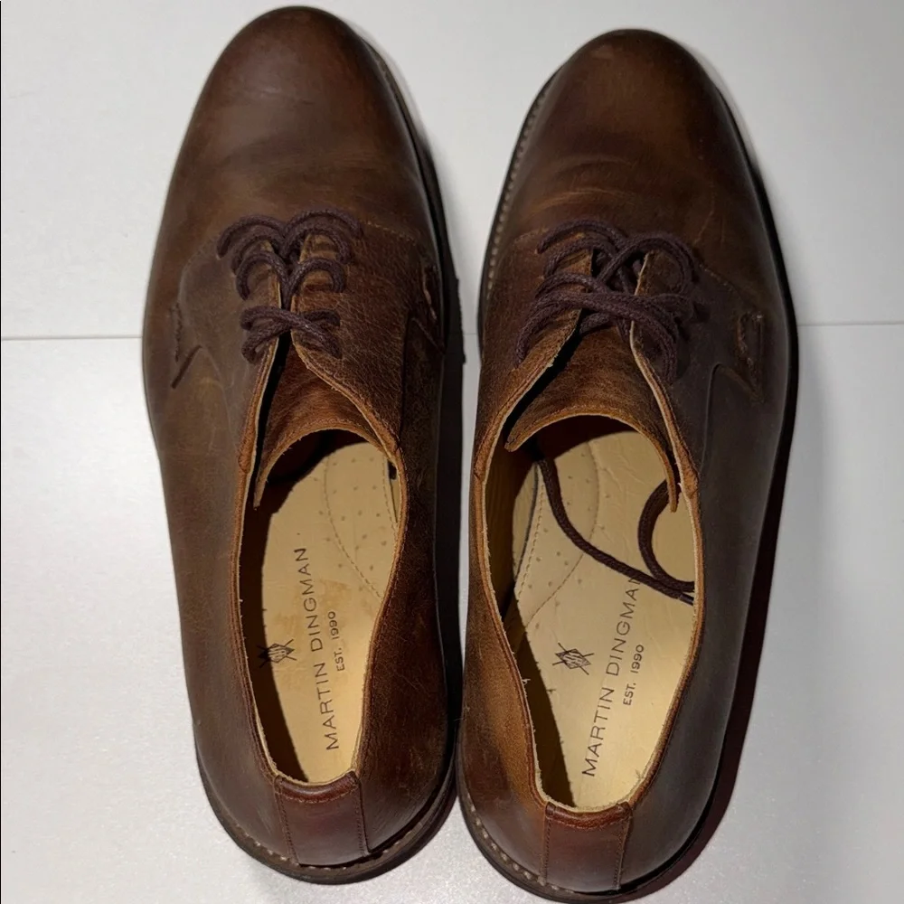 Martin Dingman Like New Men’s Brown Leather Derby Shoes Style 300380 Sz 9 1/2M